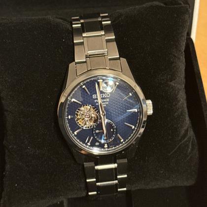 Seiko Presage Sharp Edge SPB417J1 Blue Open Heart – Full Set