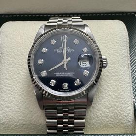 Rolex Datejust Blue Diamond Dial - 18K White Gold Bezel - Jubilee with box