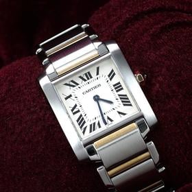 Cartier Tank Française Pre-Owned Tank Francaise 2301 with box - "Swiss Only" Dial