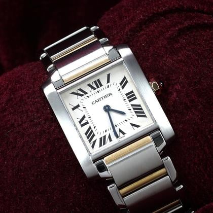 Cartier Tank Française Pre-Owned Tank Francaise 2301 with box - "Swiss Only" Dial