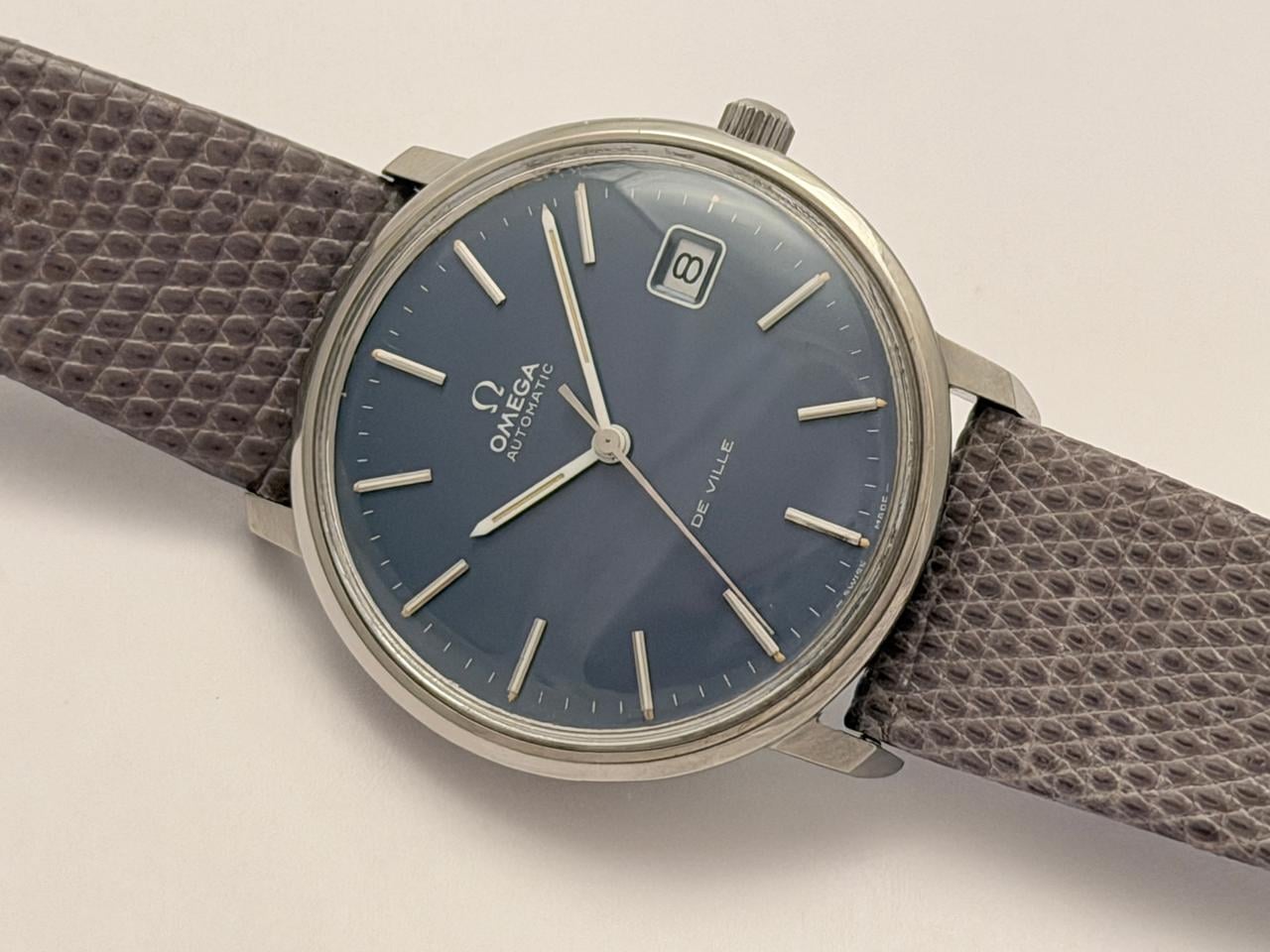 Omega De Ville 36mm Monocoque Case Original Blue Dial 166.0134
